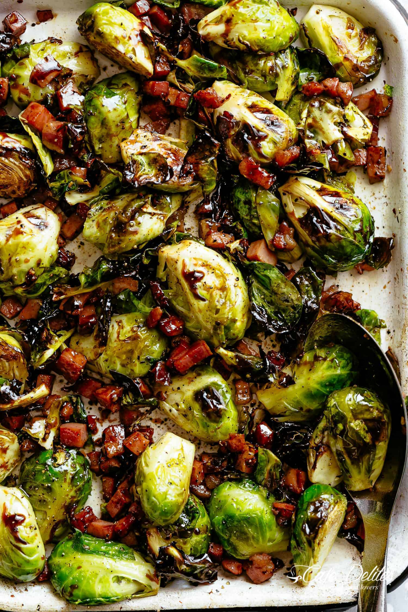 Roasted Brussels Sprouts with Bacon - Cafe Delites