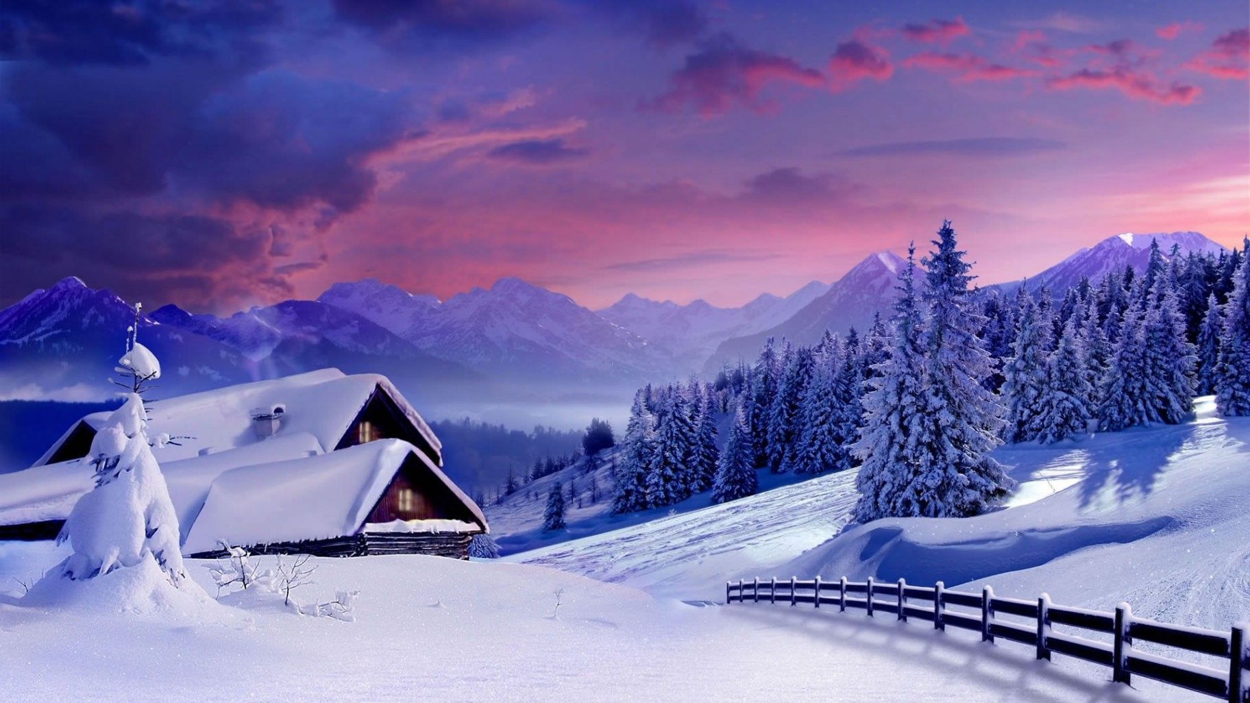 Scenic Winter Landscape Winter Nature Background Wallpapers on