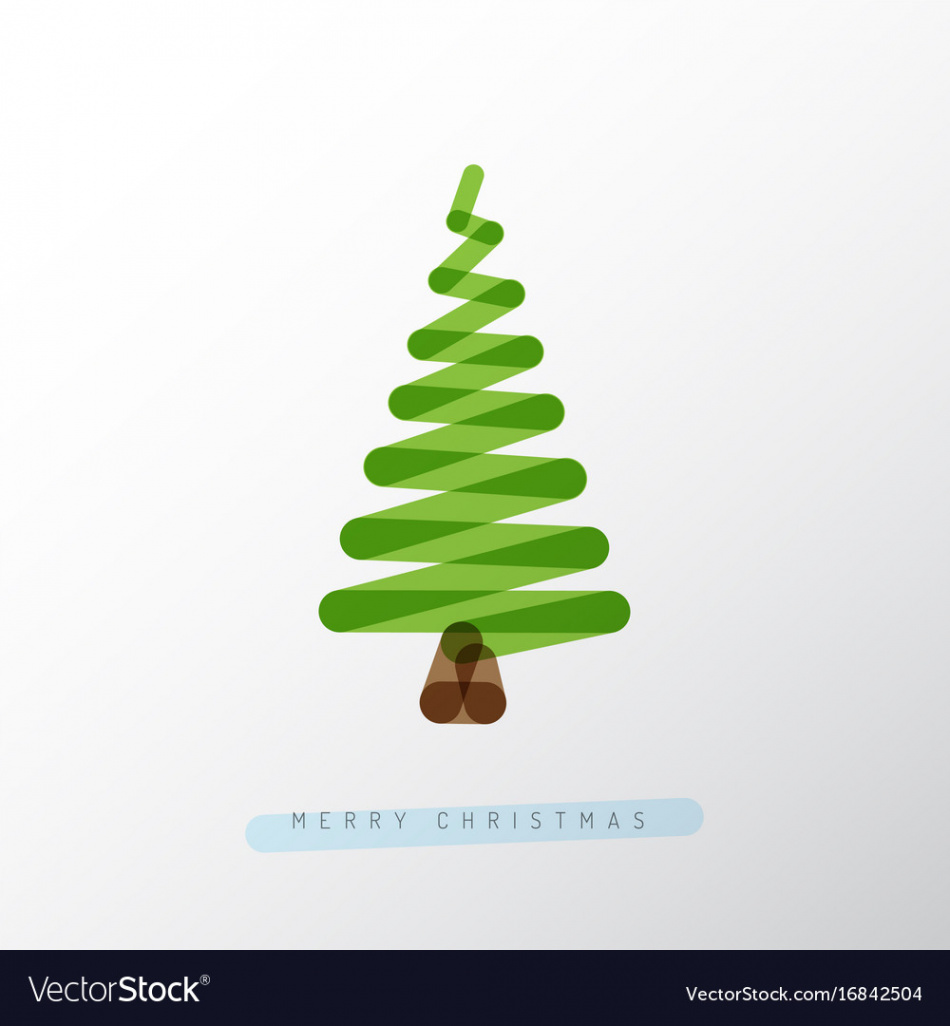 Simple christmas tree made from one line Vector Image