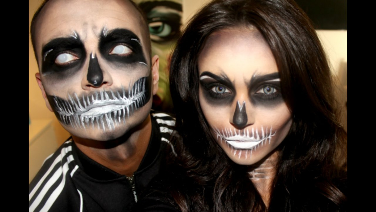 SKELETON COUPLE  HALLOWEEN MAKEUP  REBEKAH ELLER