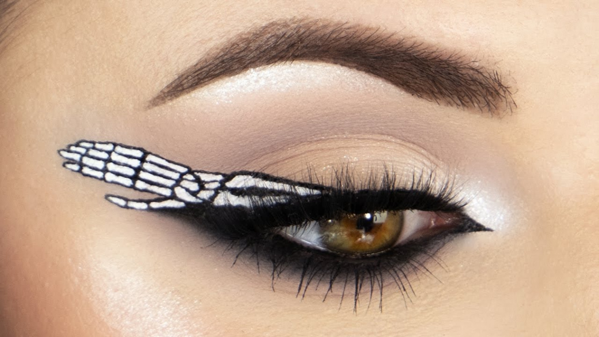 Skeleton Hand Eyeliner Tutorial  Halloween Makeup