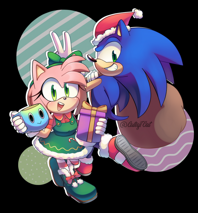 Sonic Amy Christmas by CuteyTCat on DeviantArt  Sonic and amy