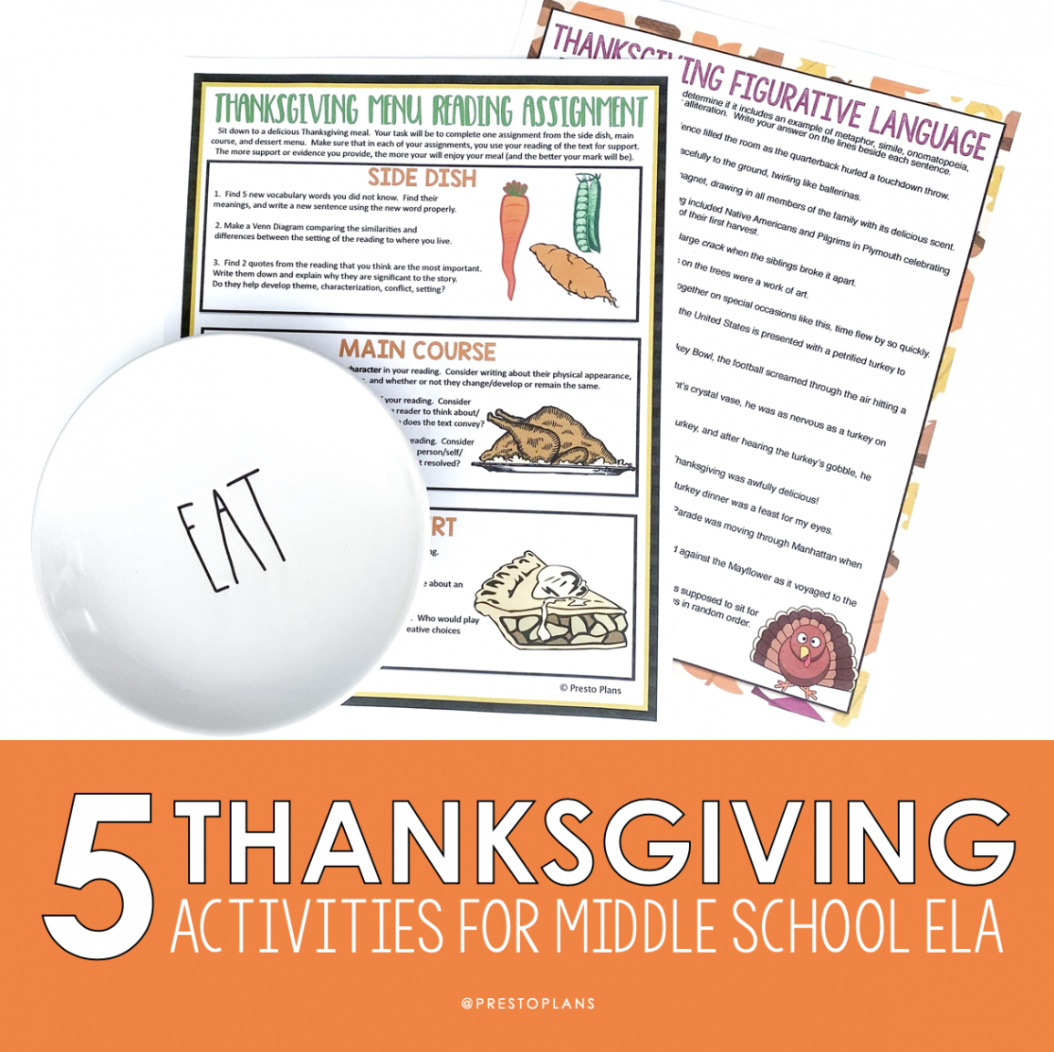 Thanksgiving Activities to Use in Middle School ELA - Presto Plans