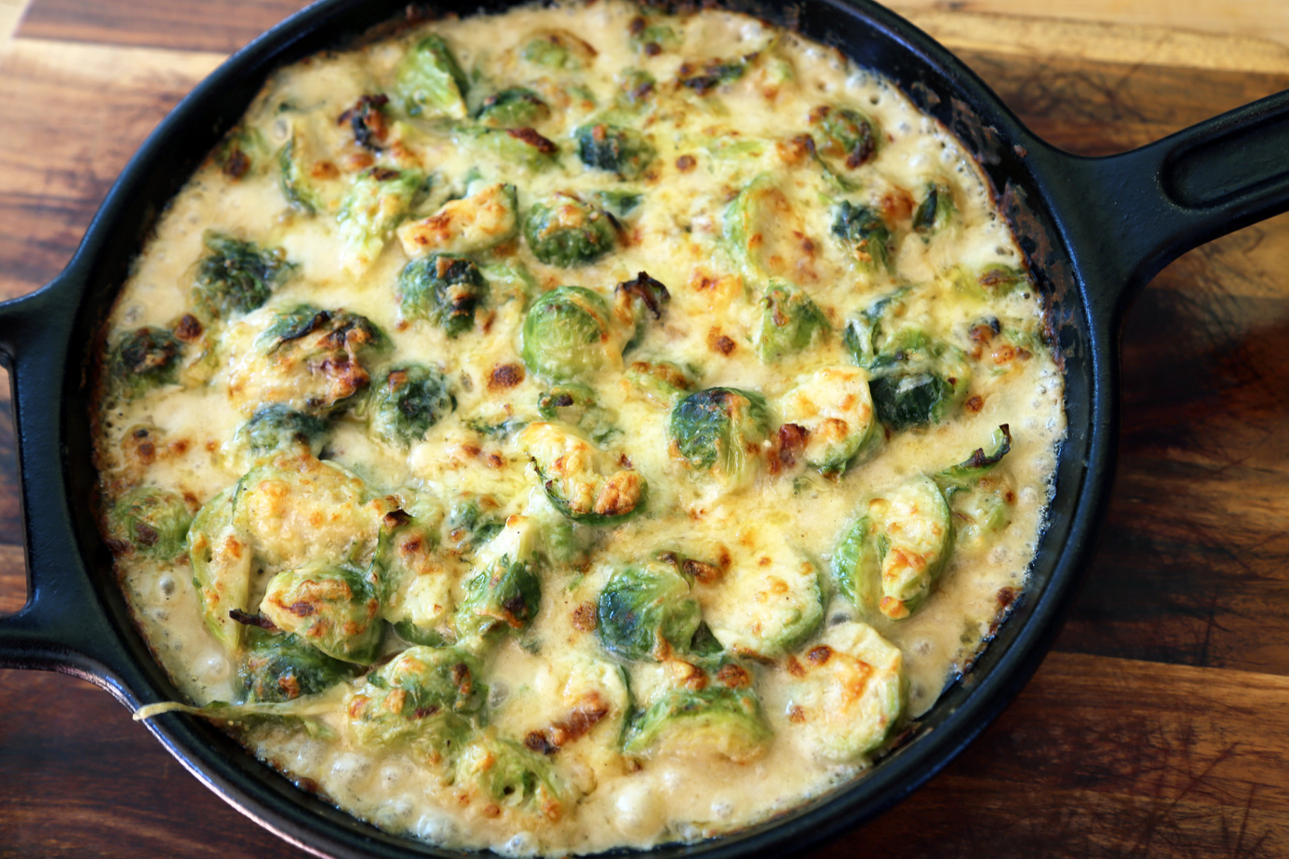 Thanksgiving Side Dish: Creamy Brussels Sprouts and Bacon Gratin