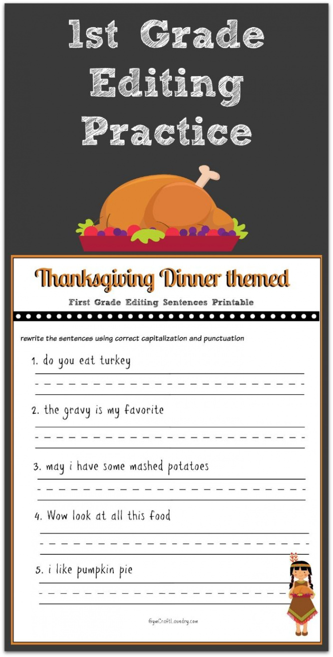 Thanksgiving st Grade Editing Printable  Teaching thanksgiving