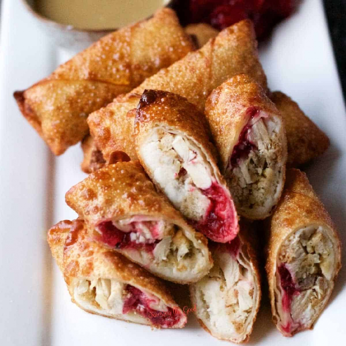 Thanksgiving turkey egg rolls