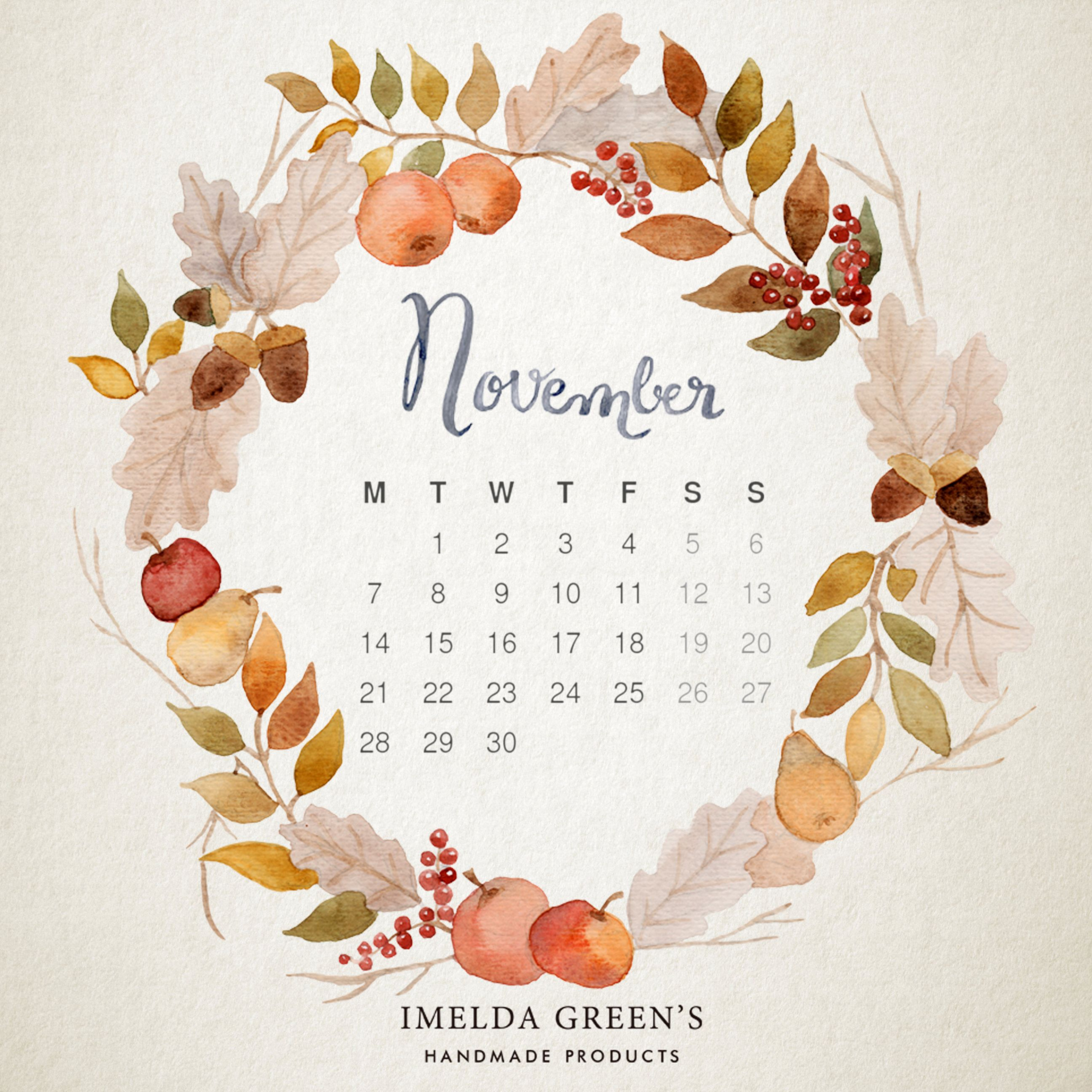 This item is unavailable - Etsy  November wallpaper, Calendar