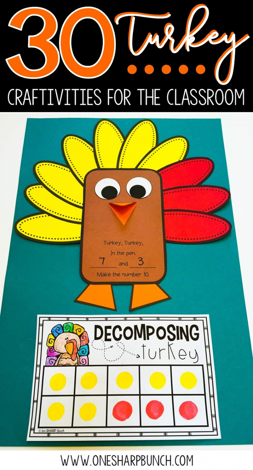 Turkey Crafts and Activities for the Classroom - One Sharp Bunch