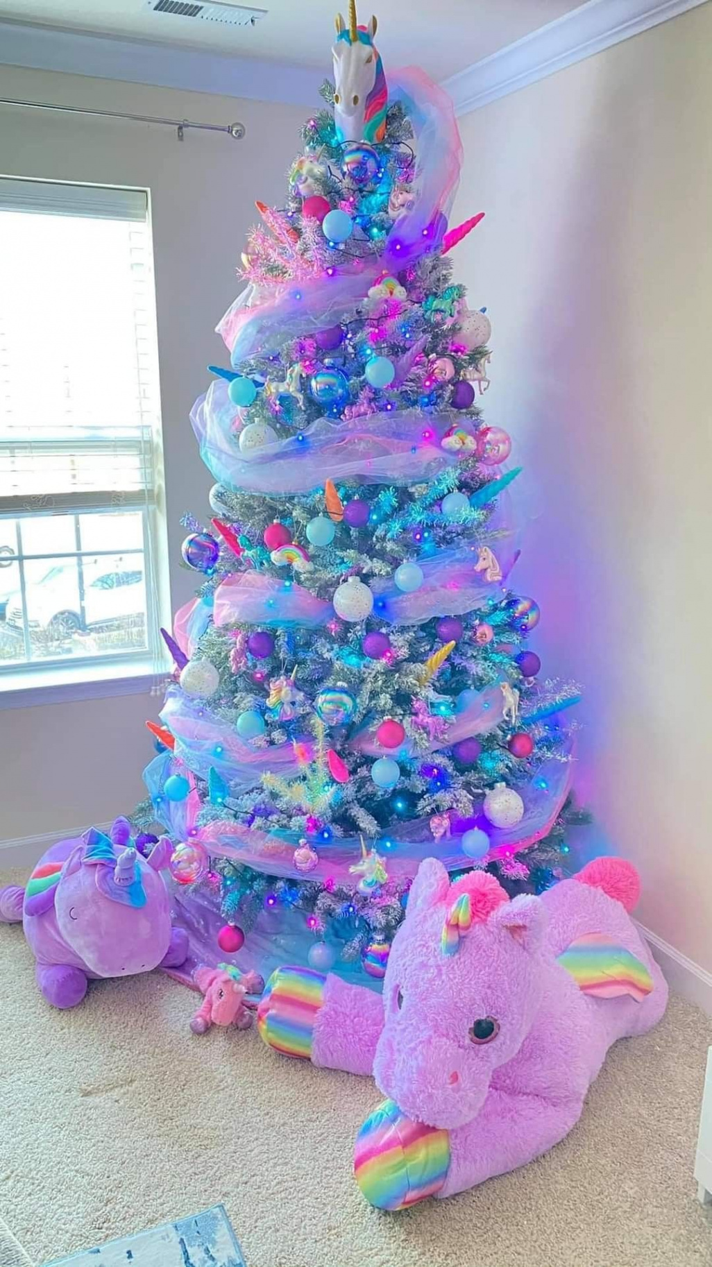 Unicorn Christmas Tree  Rainbow christmas tree, Christmas tree