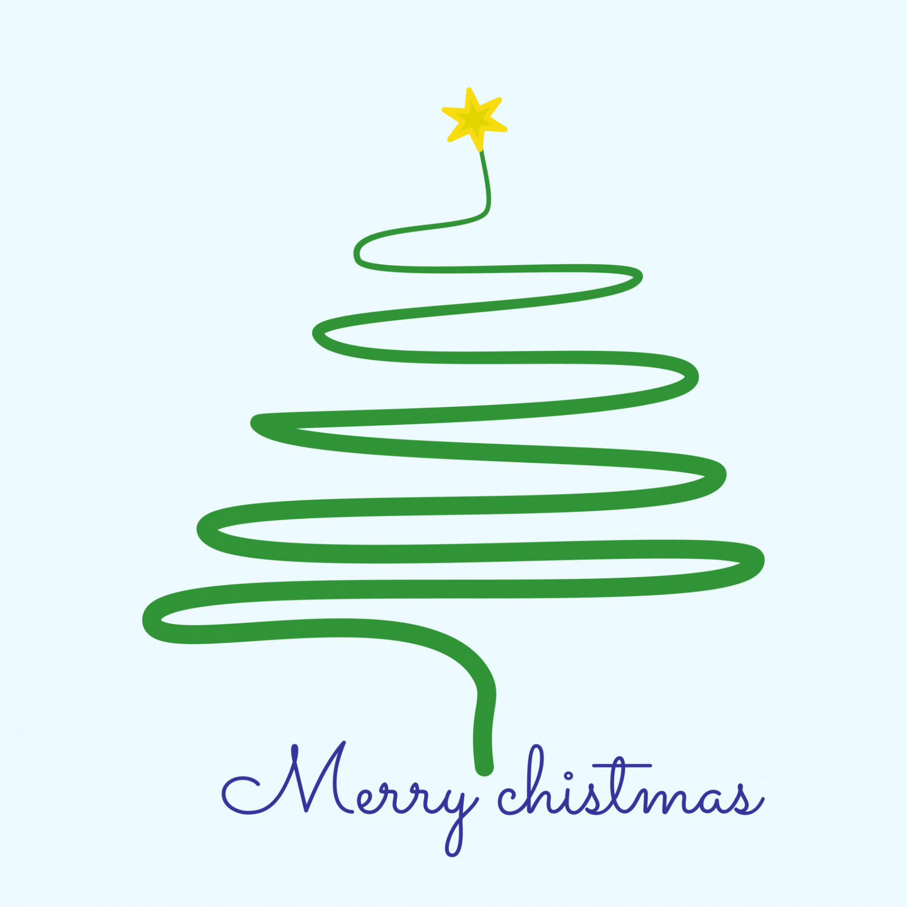 Vector Christmas tree, a single line style symbolizes Christmas, a