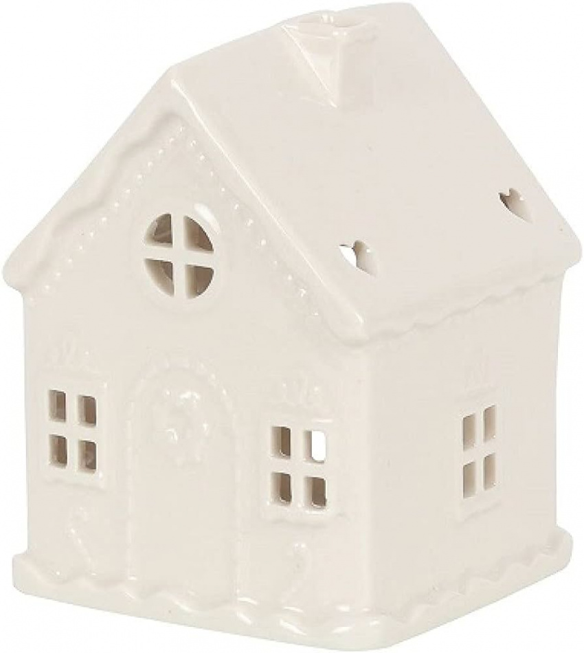 White Gingerbread House Tealight Holder