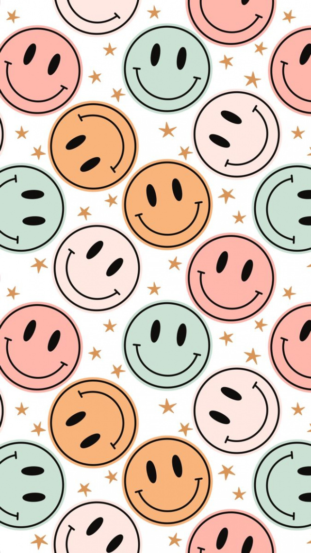 Aesthetic Wallpaper, Wallpaper for IPhone, Smiley Face Wallpaper