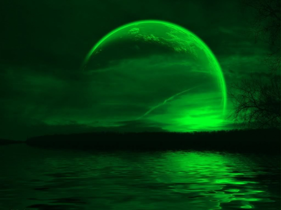 an ode to the green-dressed woman  Green moon, Dark green