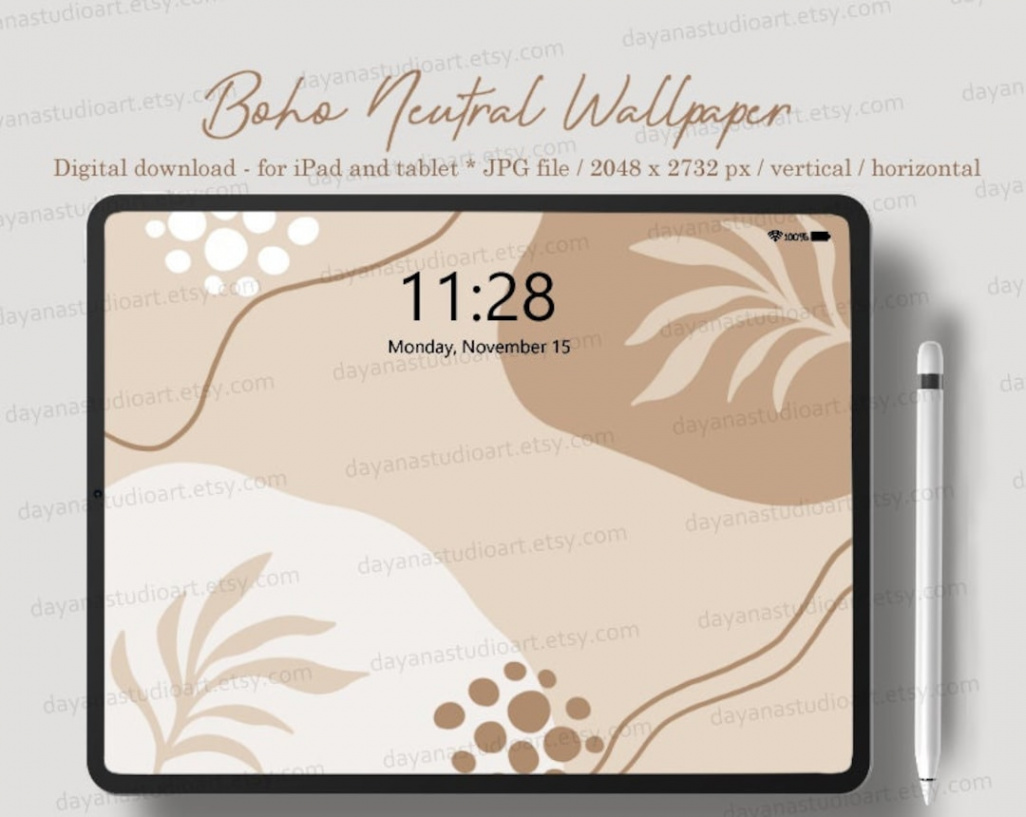 Ästhetische iPad Wallpaper Boho Wallpaper Tablet Neutraler - Etsy