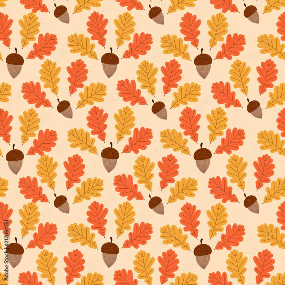 Autumn forest pattern vector seamless