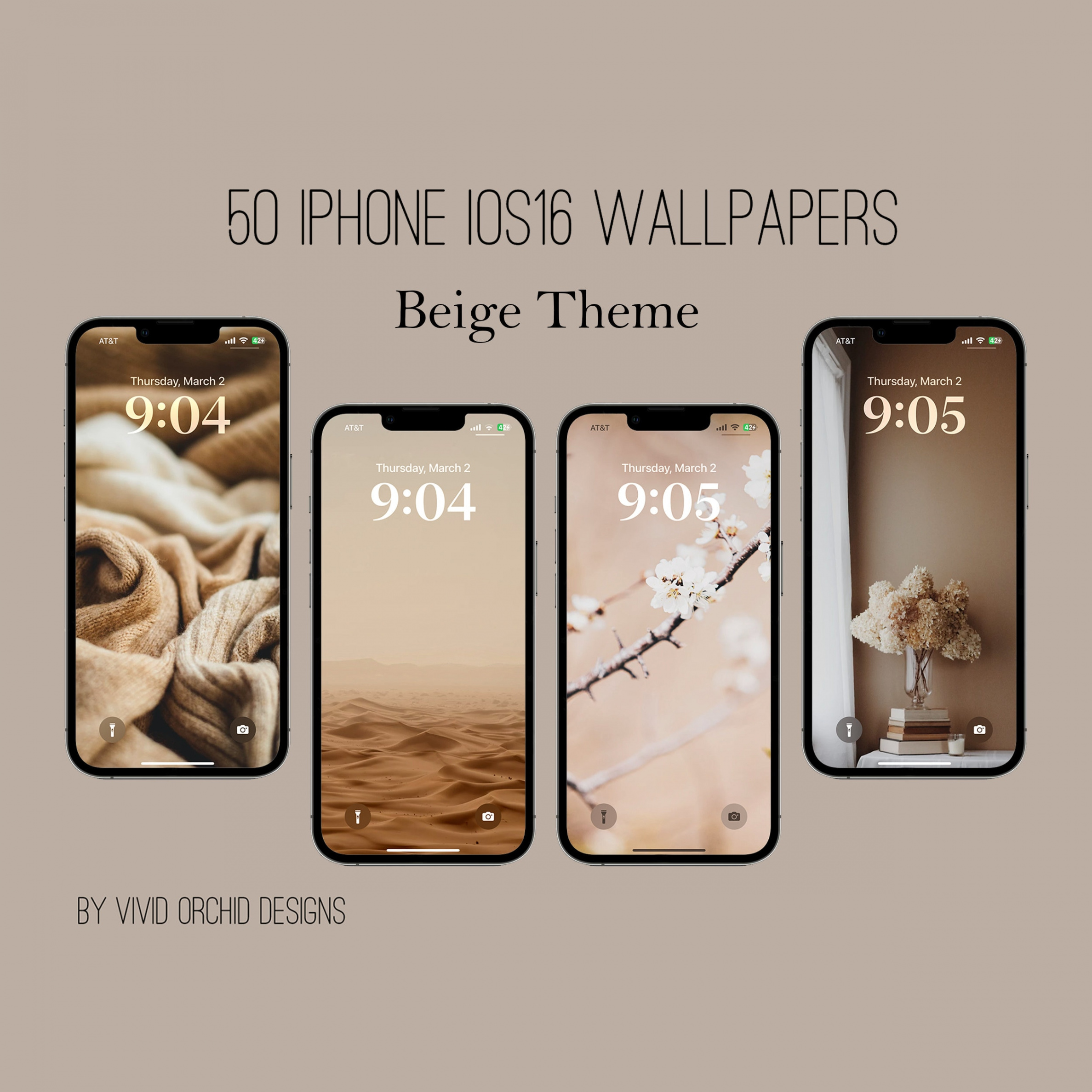 Beige iPhone iOS Wallpaper Bundle, Beige Sperrbildschirme,  HD