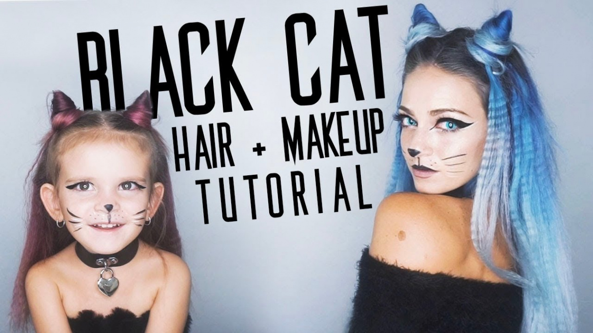 BLACK CAT  Hair and Makeup Tutorial!