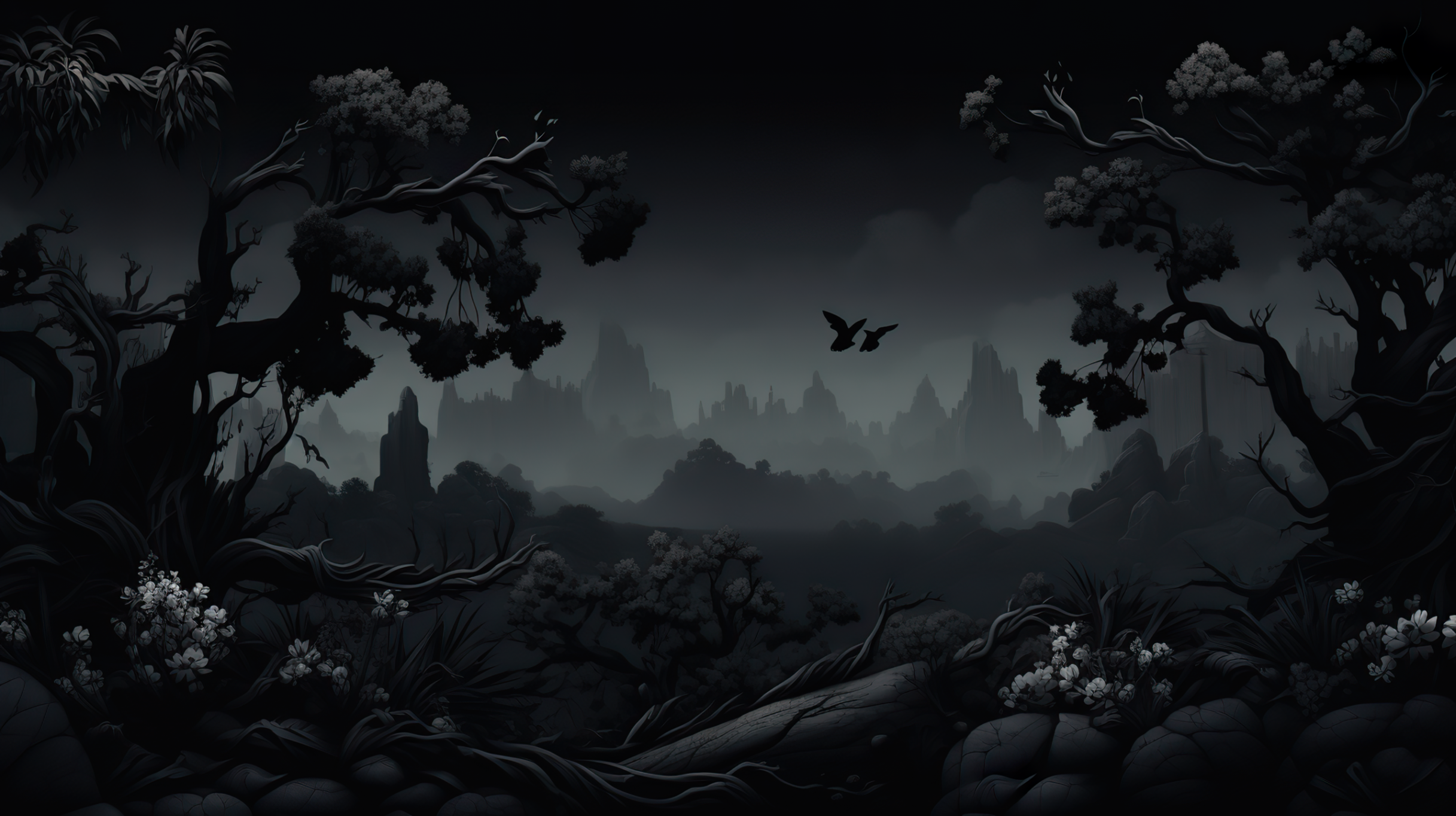 Black Landscape, Dark Nature Wallpaper by patrika