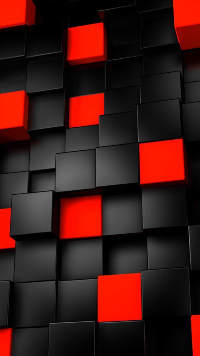 Black Red Cubes Pattern  Mobile Wallpapers  HD Phone Wallpapers