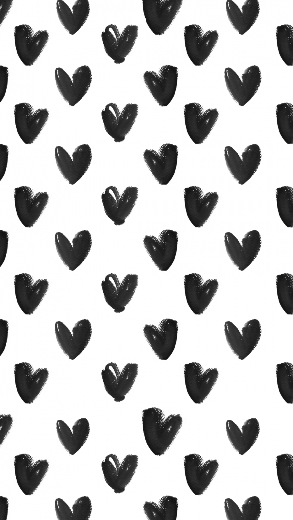 Black White watercolour hearts iphone background wallpaper phone