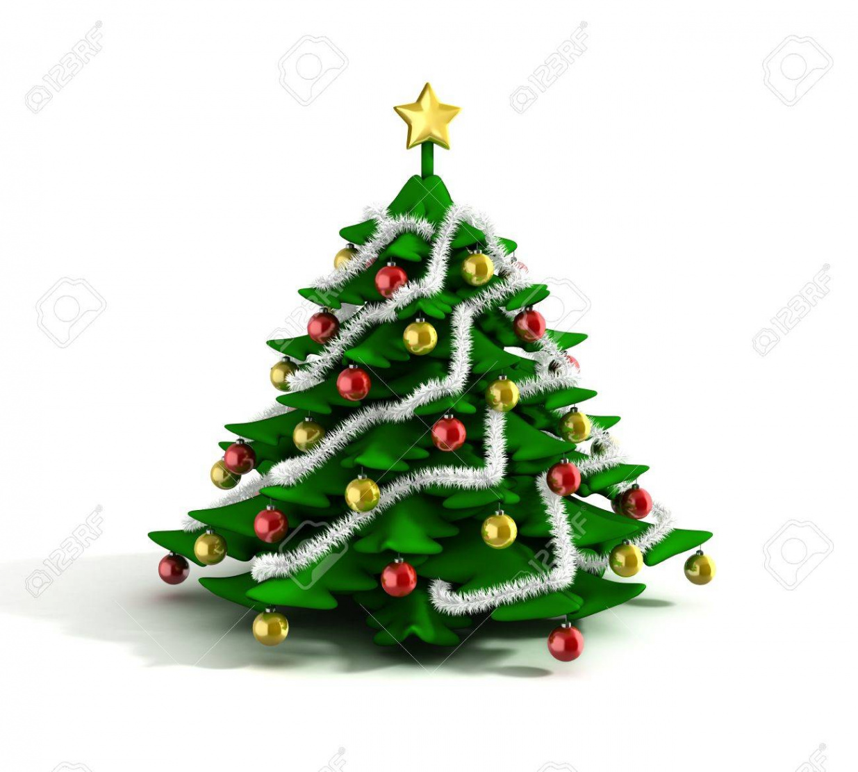 Christmas Tree d Illustration Stock Photo, Picture and Royalty