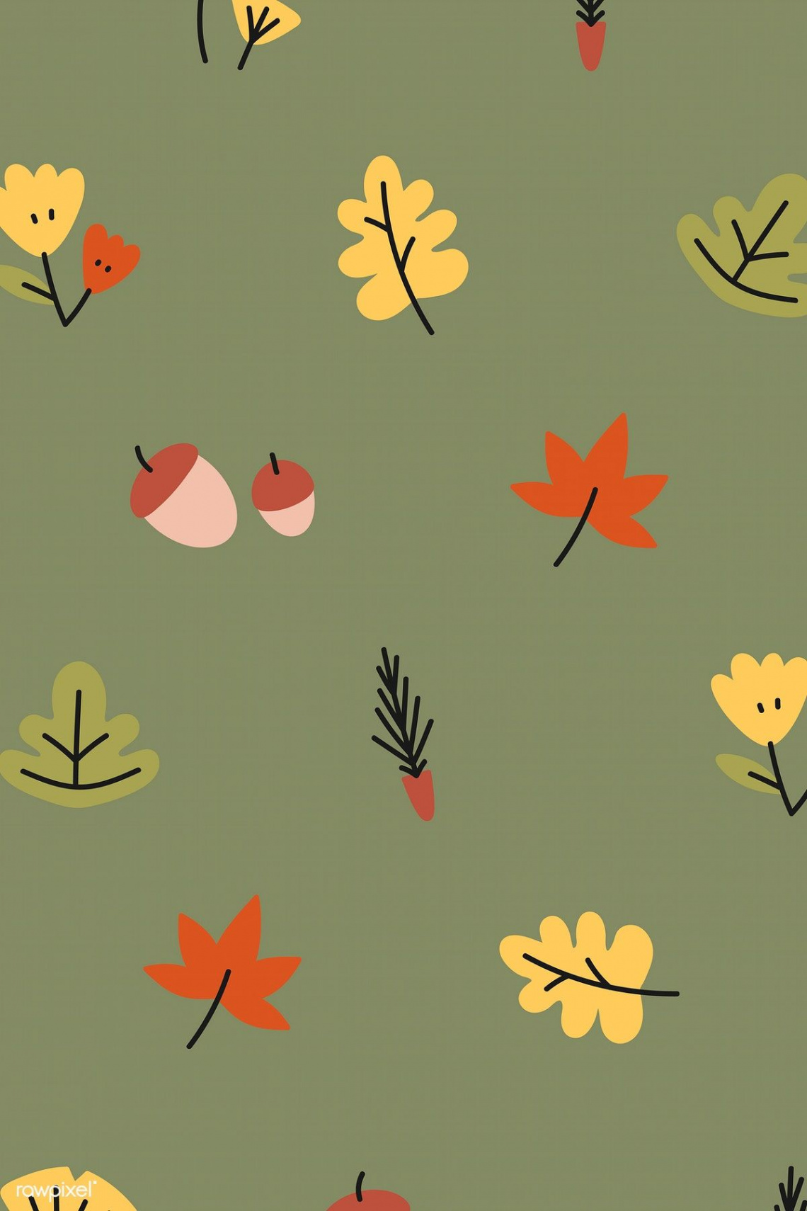 Colorful autumn leaves background vector  free image by rawpixel