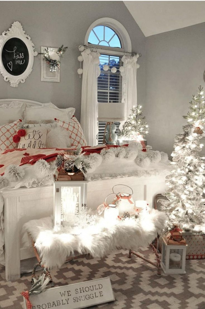 + Cozy Christmas Bedroom Decoration Ideas New  - Page  of