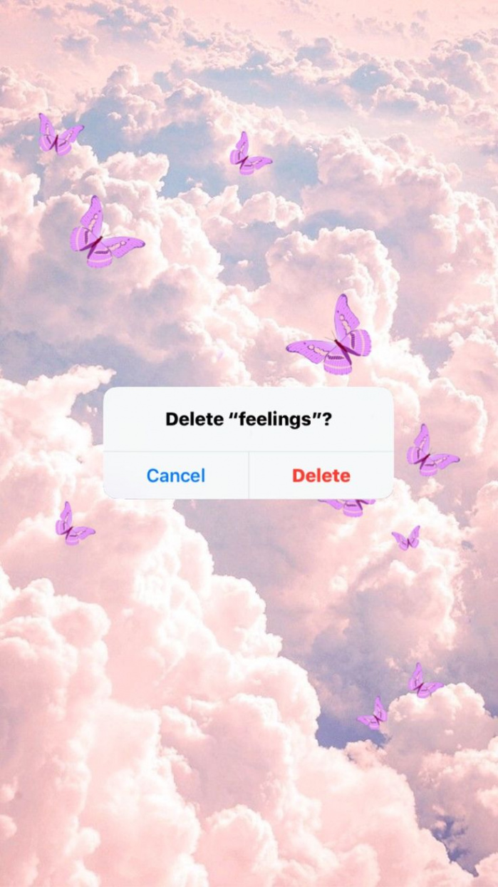 Delete feelings?  Cute wallpaper backgrounds, Phone wallpaper