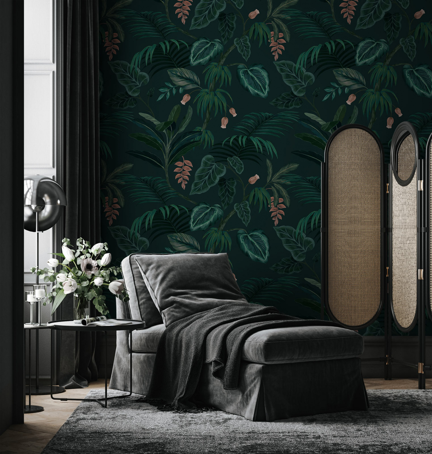 Design wallpaper Tropical Jungle Leaves