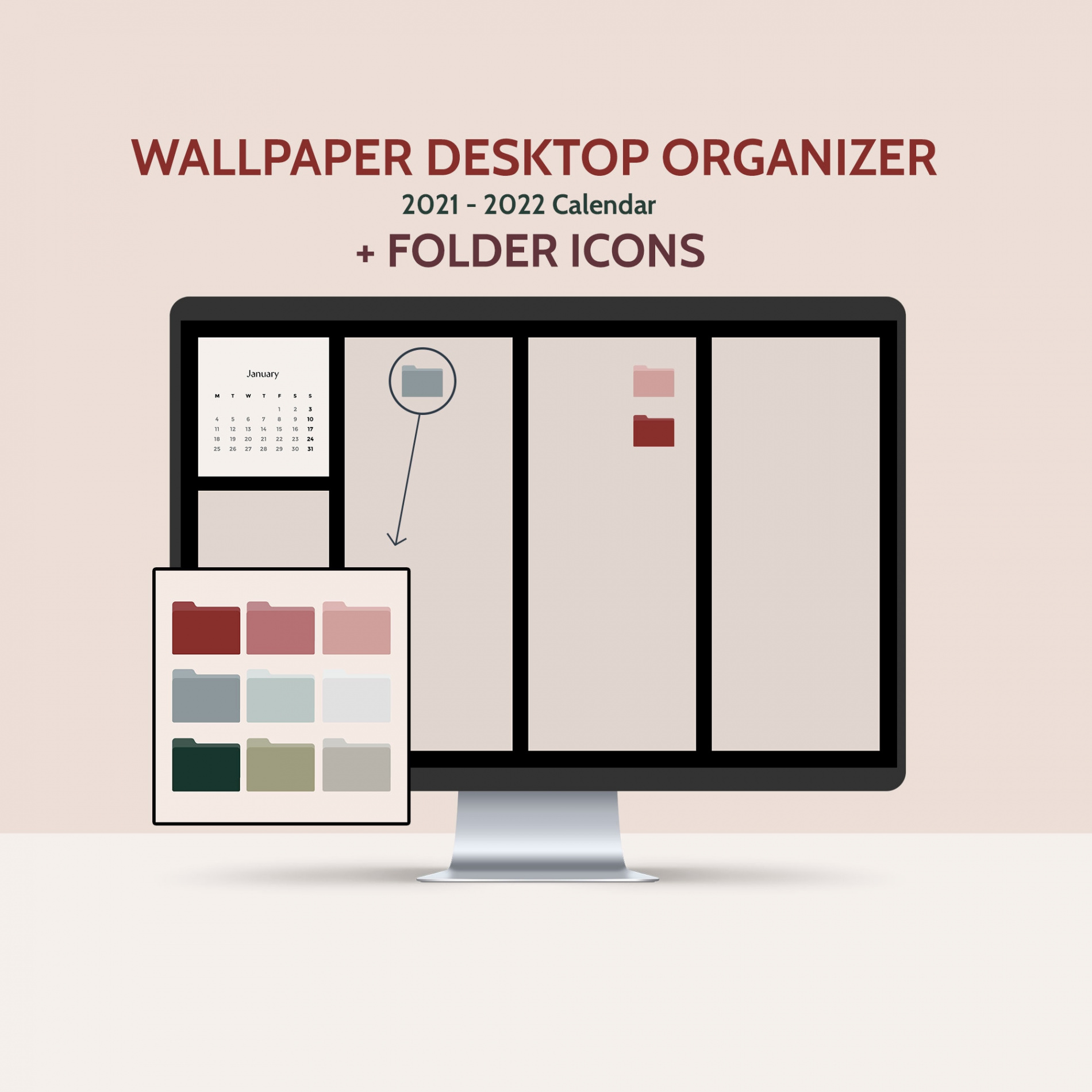 Desktop Wallpaper Organizer Desktop Ordner Icons  - Etsy