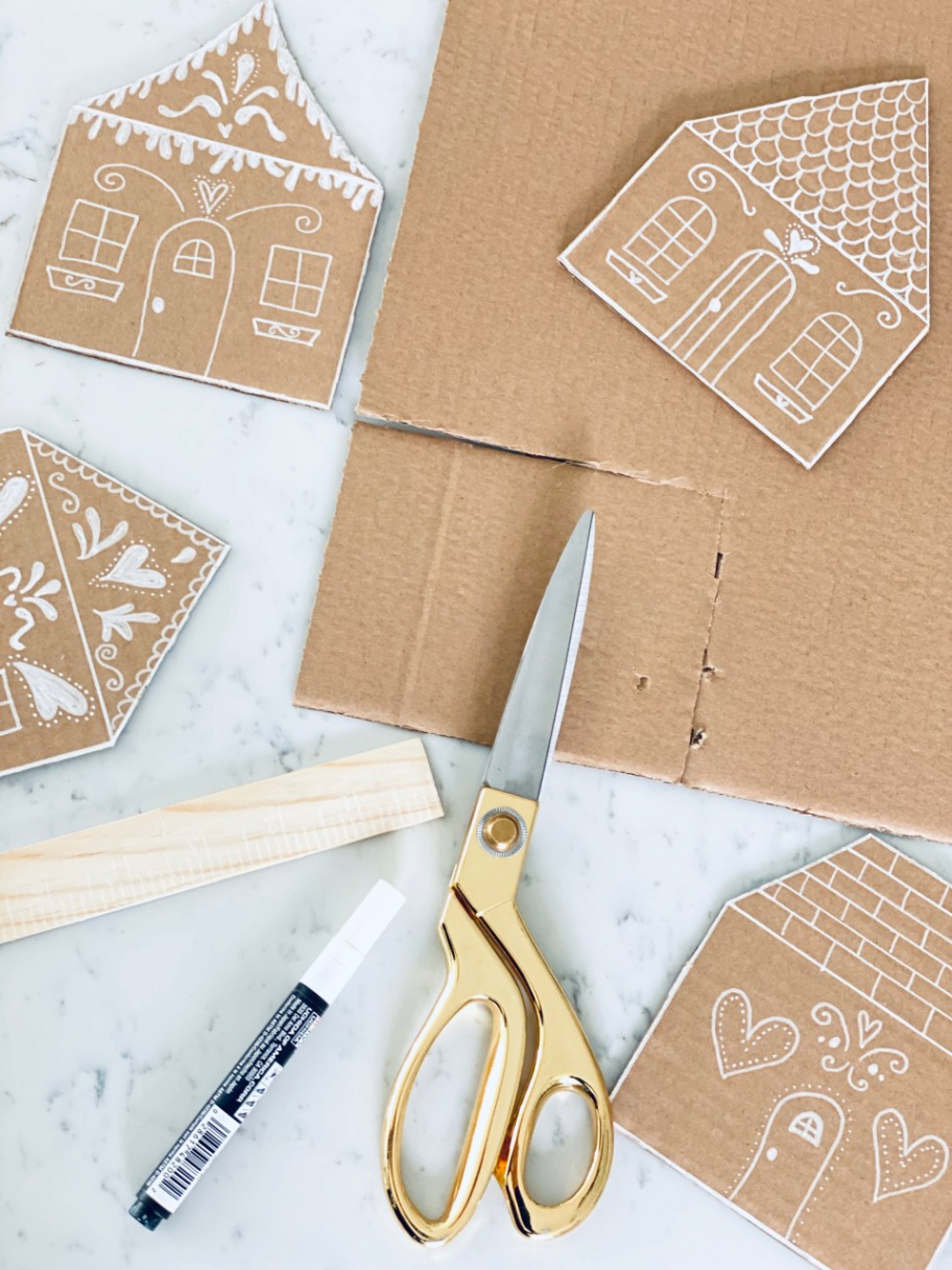 DIY Gingerbread House Garland - Little Cottage on the Coast