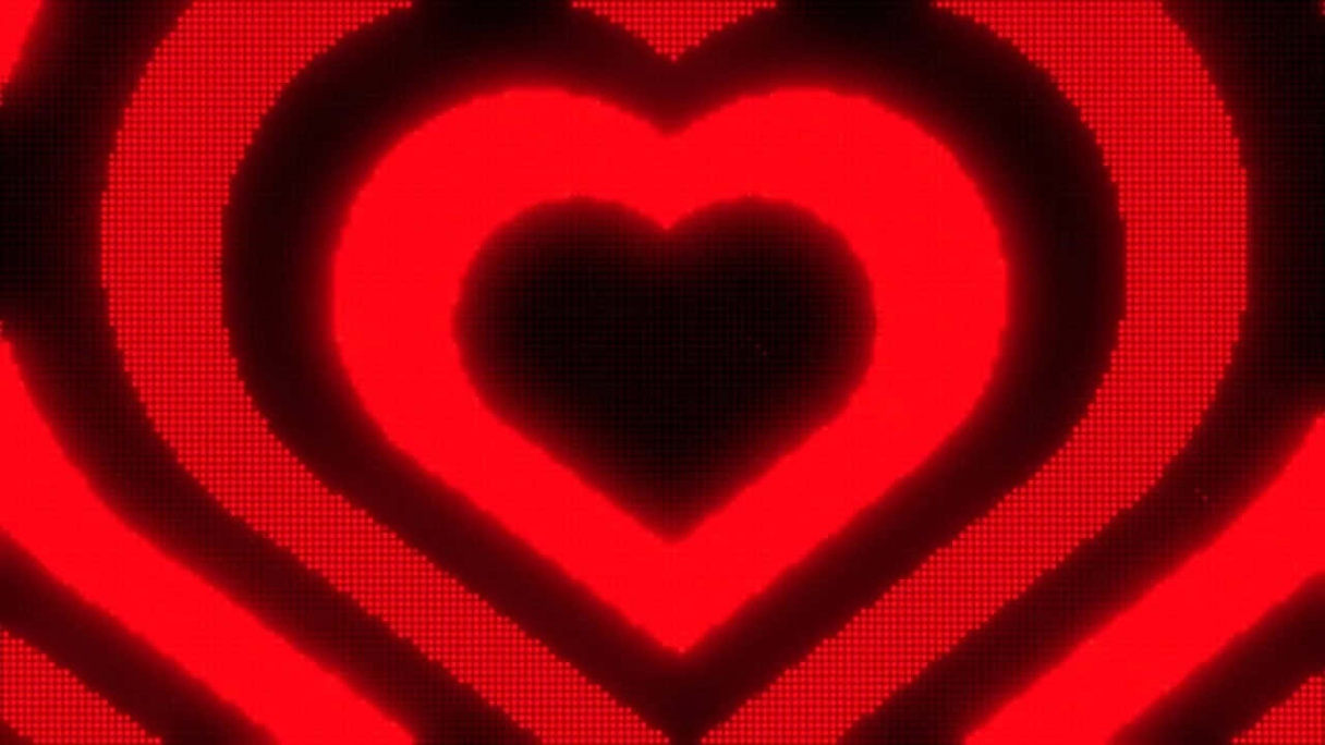 Download A Red Heart Shaped Screen With Black Lines  Wallpapers