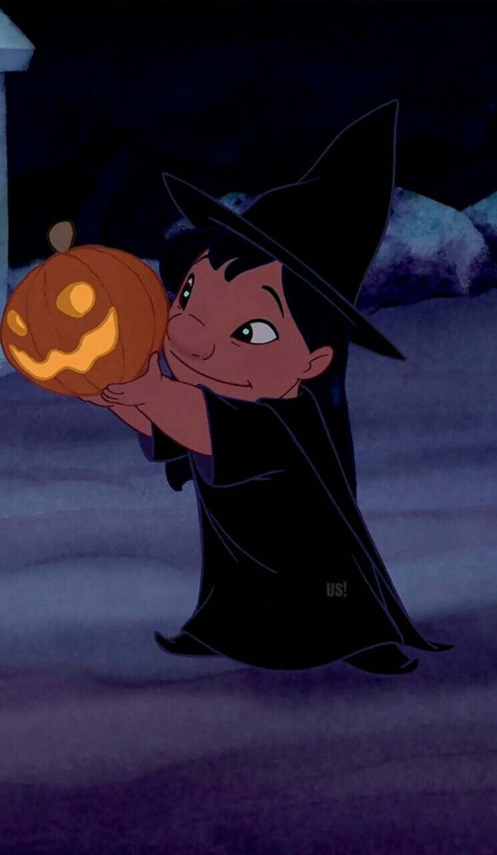 Download Celebrate Halloween with Lilo and Stitch Wallpaper