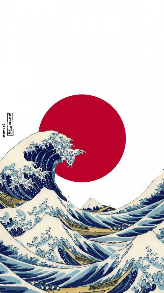 Download Japanese wave flag wallpaper by Sammidemo -  - Free