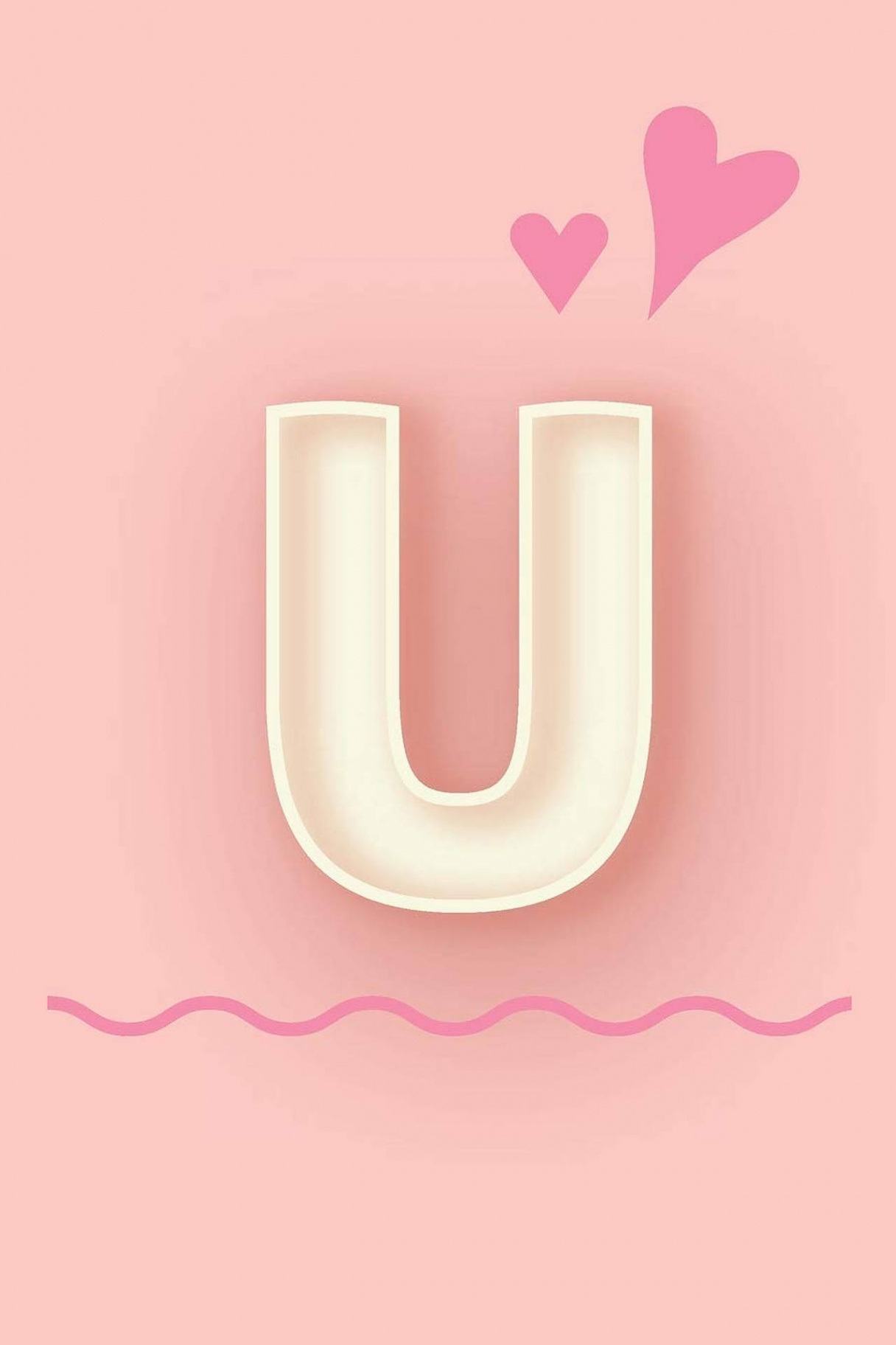 Download Letter U With Hearts Wallpaper  Wallpapers