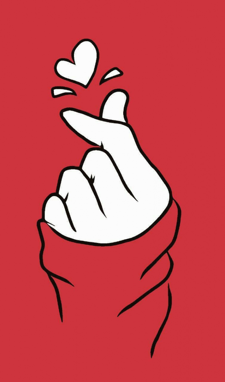 Download Red Aesthetic Korean Finger Heart Wallpaper  Wallpapers