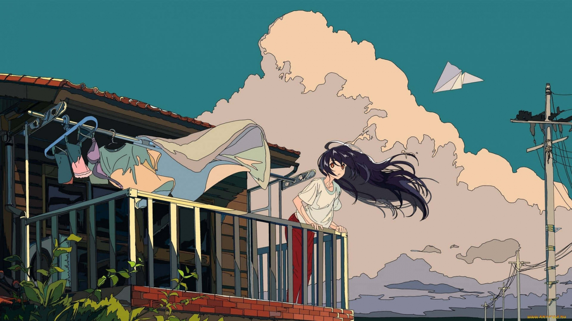 Download s Anime Aesthetic Windy Day Wallpaper  Wallpapers