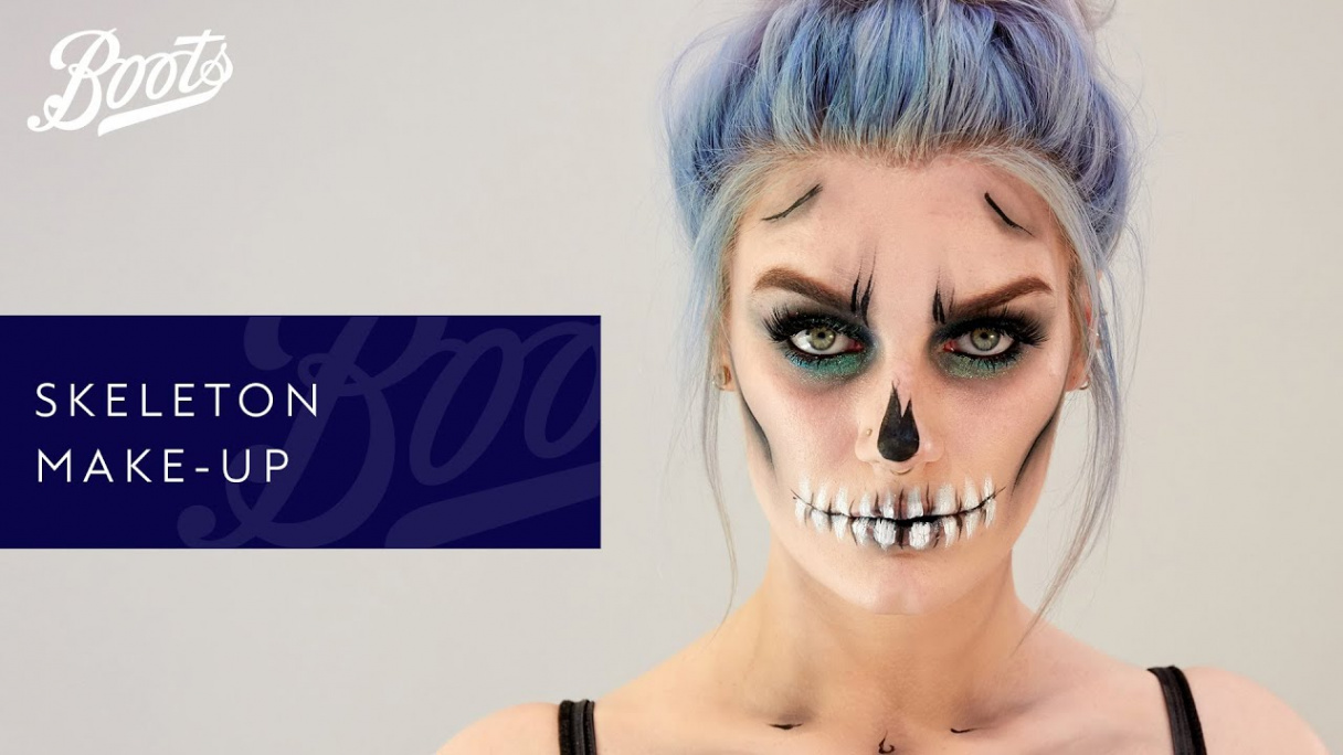 Easy Halloween skeleton make-up - Boots