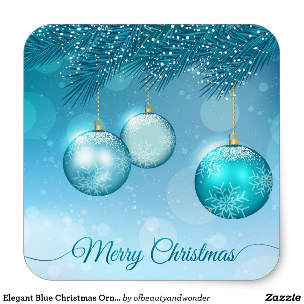 Elegant Blue Christmas Ornaments  Sticker Seal  Zazzle  Blue