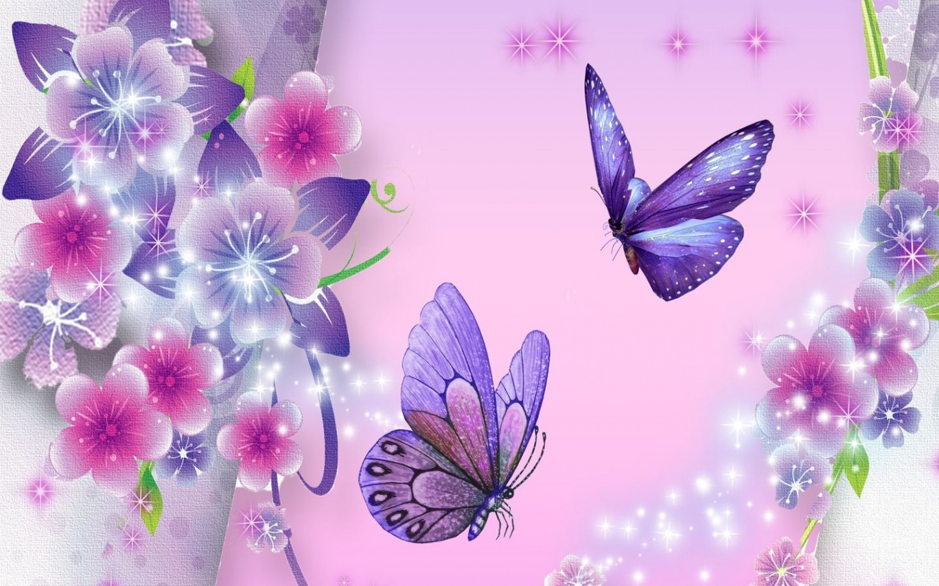 Elegant Purple Butterfly Desktop Wallpaper