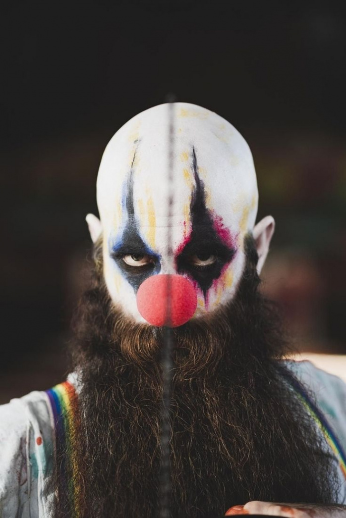 Ever see a chainsaw wielding clown with an epic beard? Now you