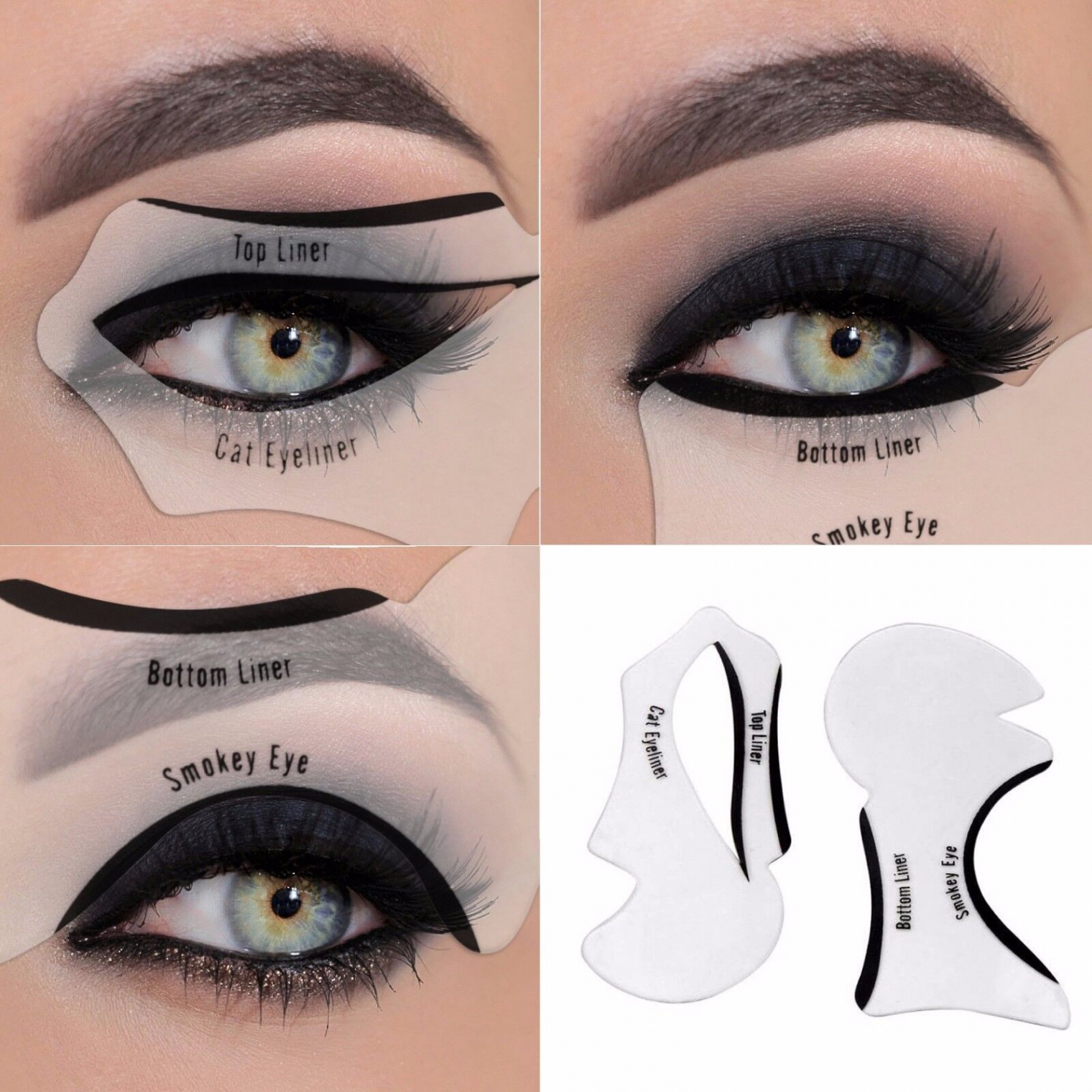 Eyeliner Stencil - Eyeshadow Guide, Smokey Cat, Quick Eye Makeup