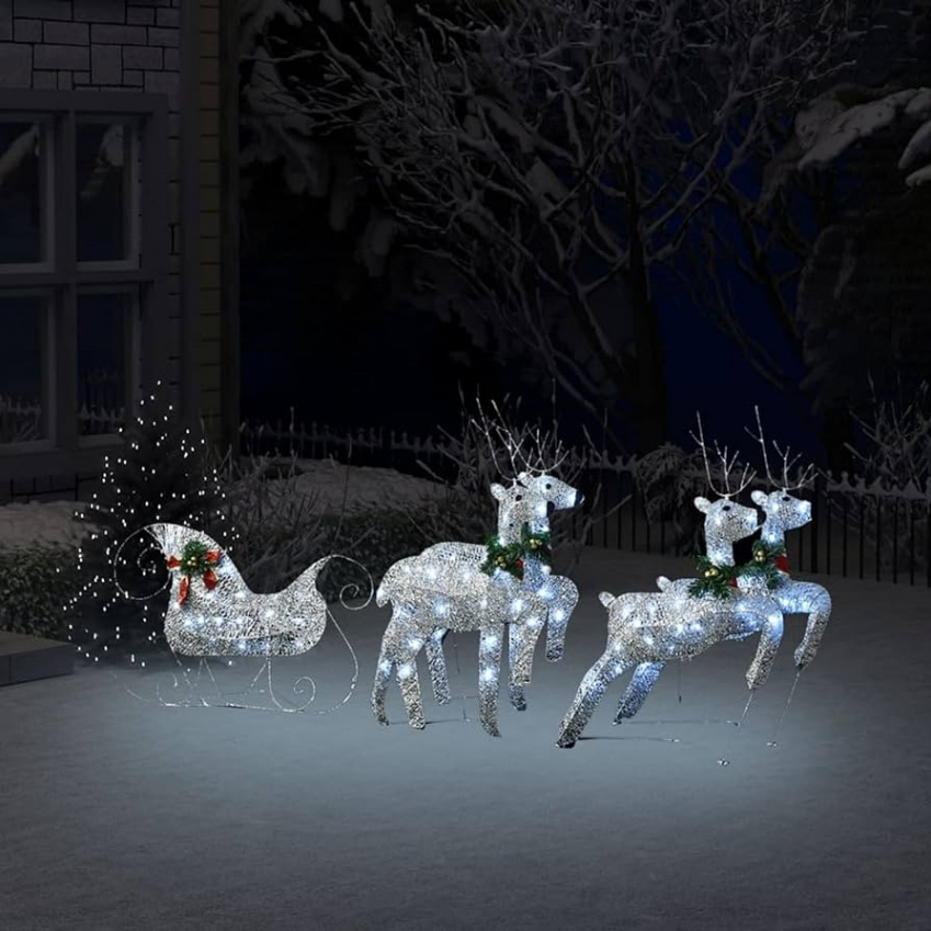 Festnjght Christmas Lighting Outdoor Figures Reindeer Sleigh