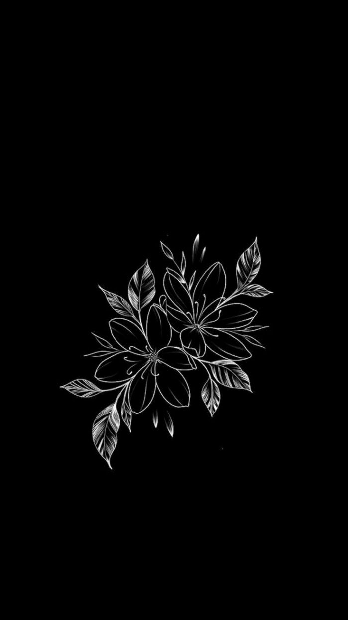 Flowers in negative  Black flowers wallpaper, Flowers black