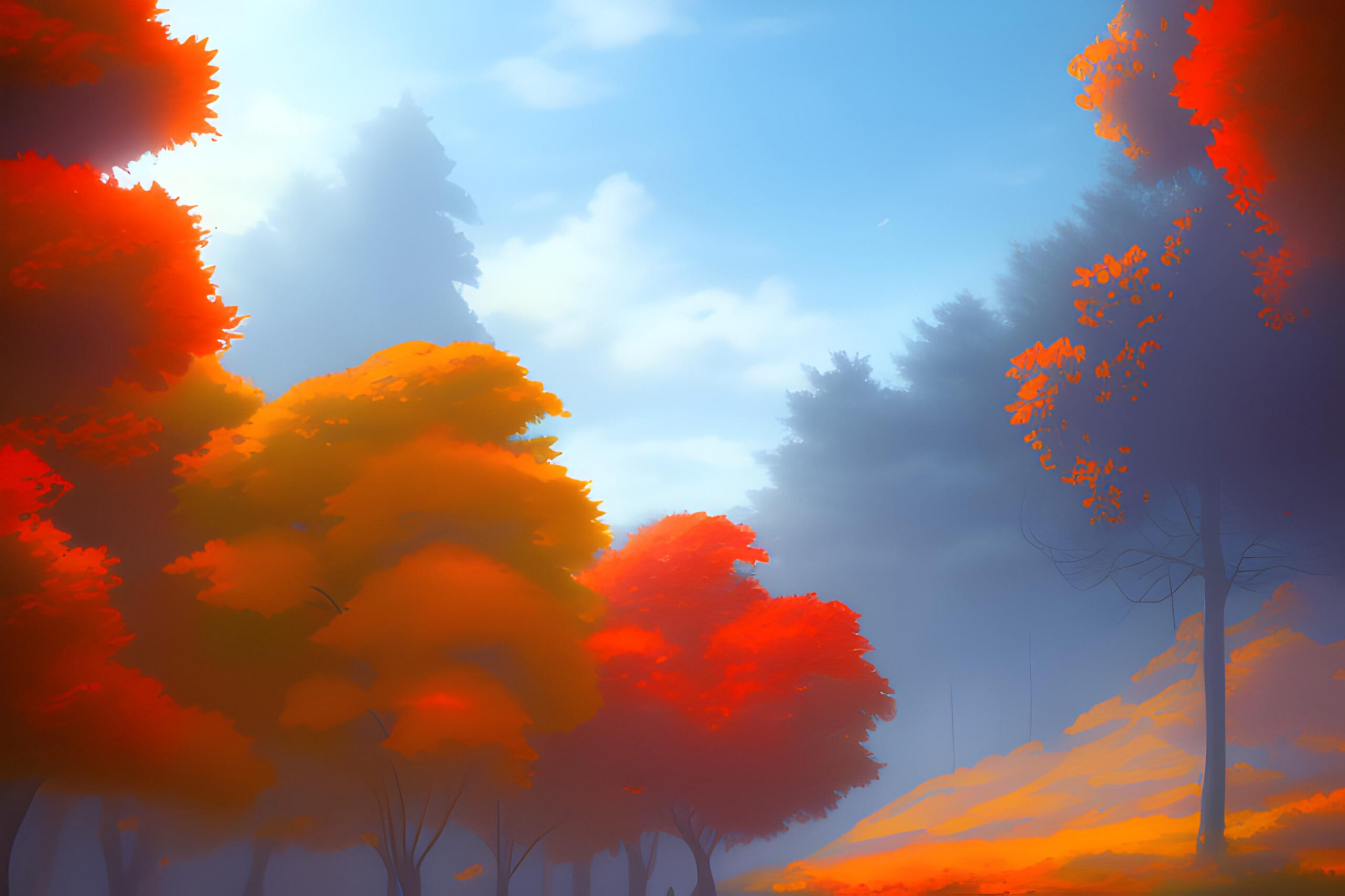 ghibli screenshot style fall autumn leaves  Wallpapers