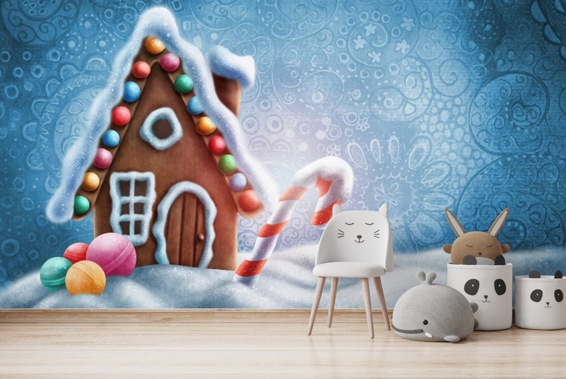 Gingerbread House Christmas Wallpaper Wall Mural