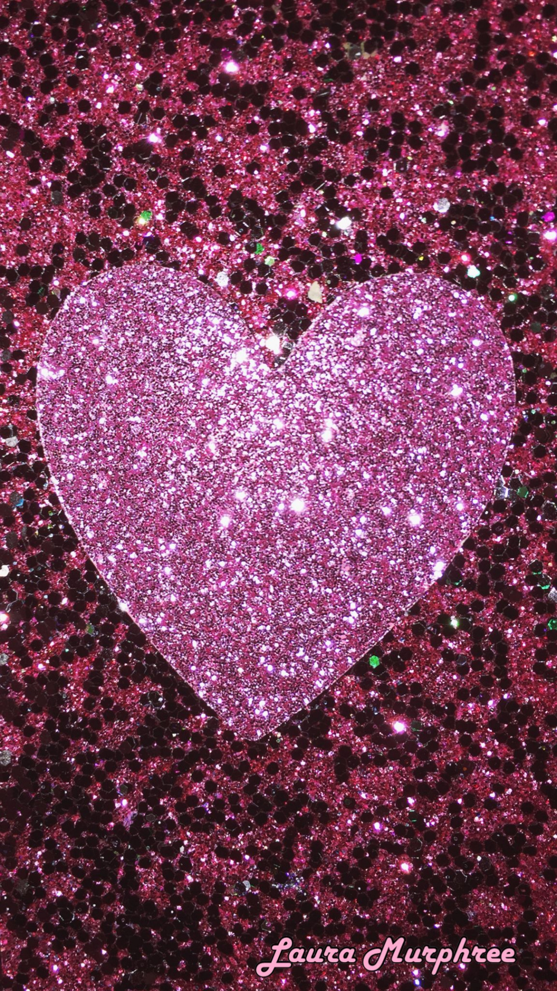 Glitter phone wallpaper pink sparkle heart background sparkling