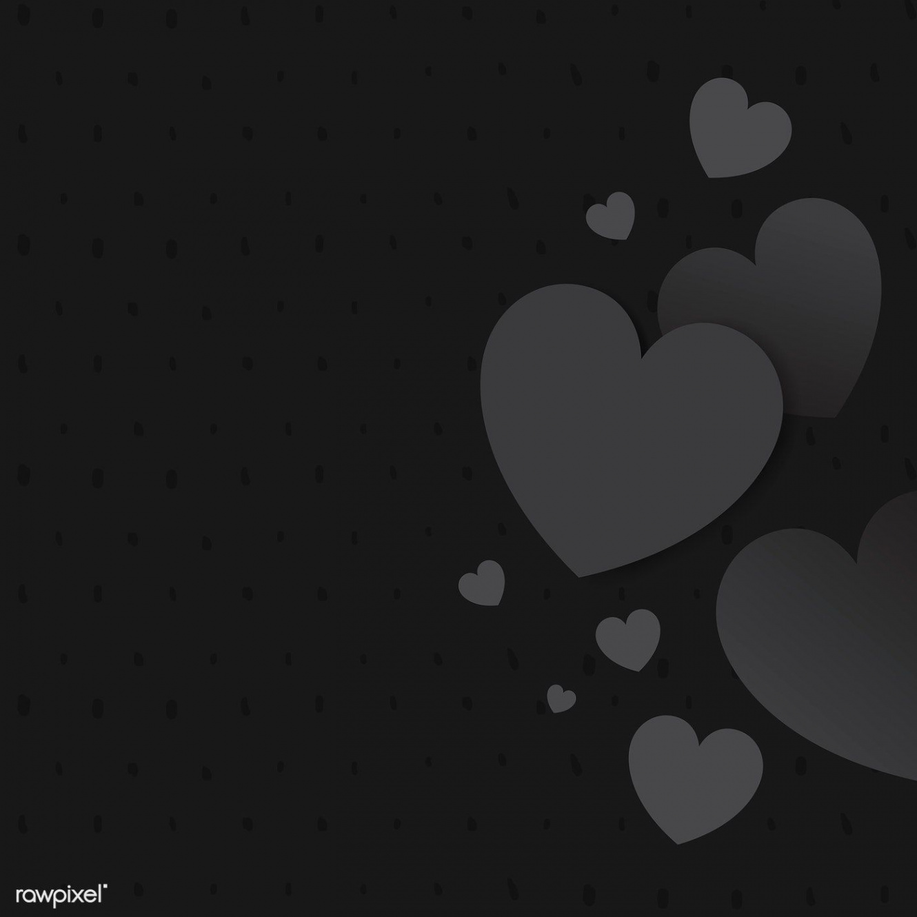 Gray hearts background design vector  free image by rawpixel