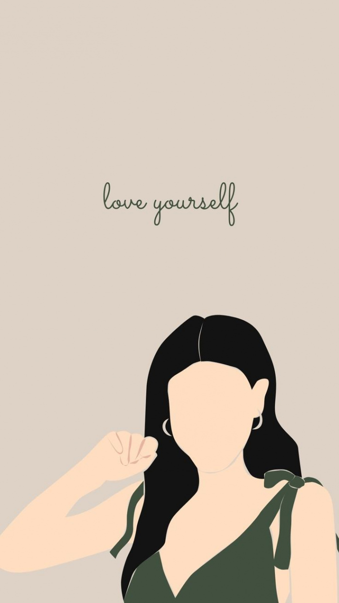 Green and Beige Minimalist Woman Phone Wallpaper  Minimalist