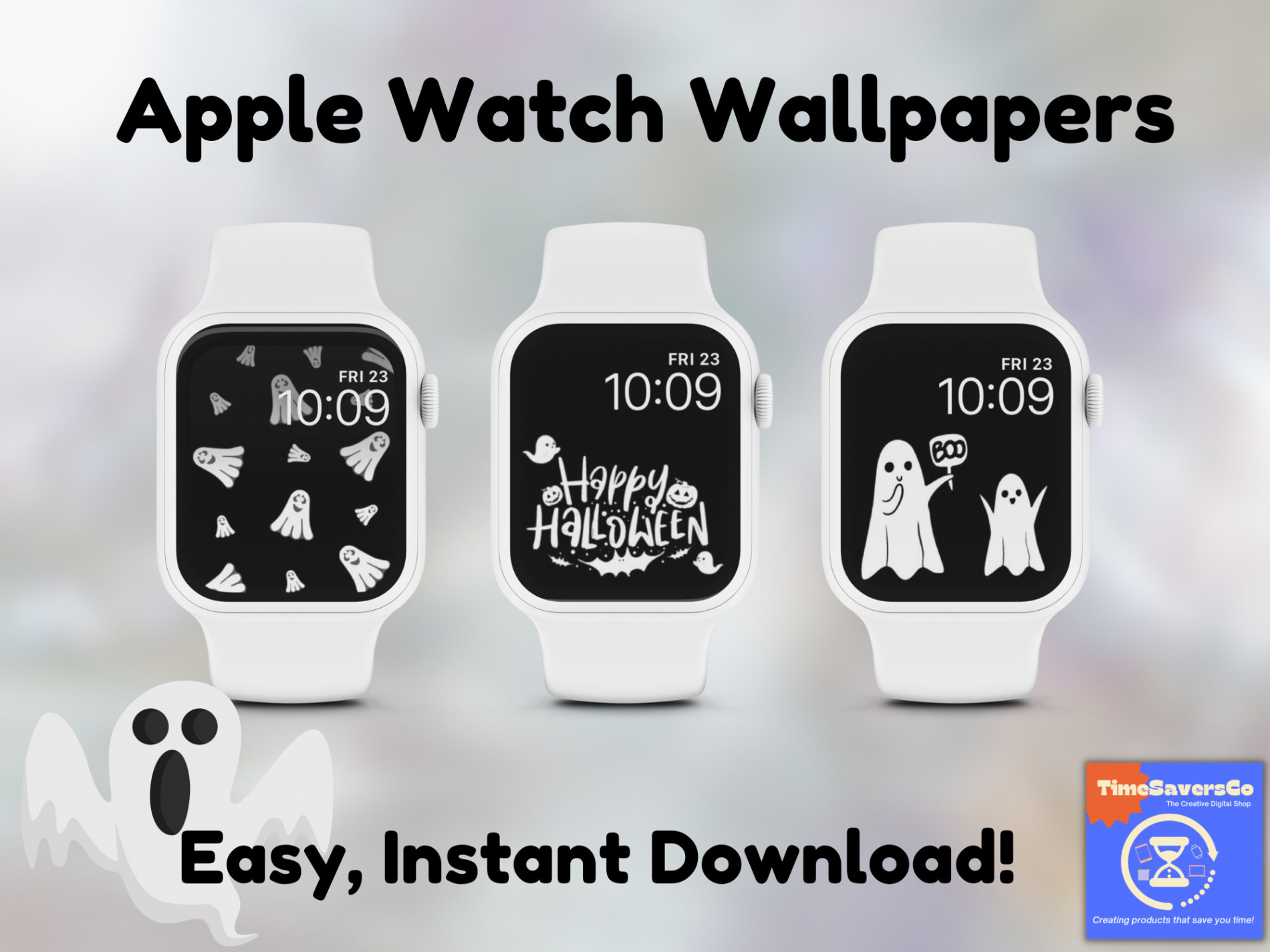 Halloween Apple Watch Wallpaper Süße Geister Uhr Gesicht - Etsy